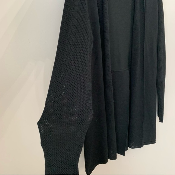 VILA Milano Black Cotton Open Front Cardigan Size Large - Picture 6 of 11